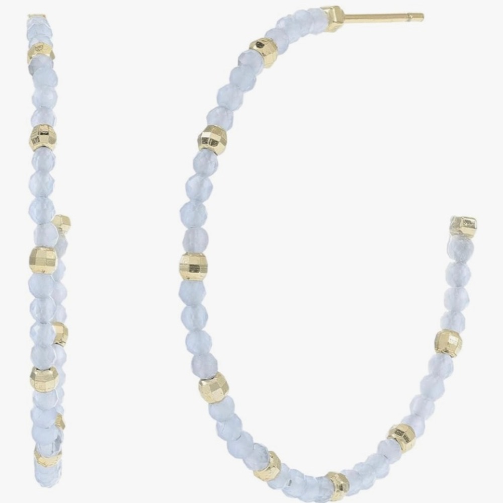 Kendra Scott Britt Thin Hoop Light Blue
